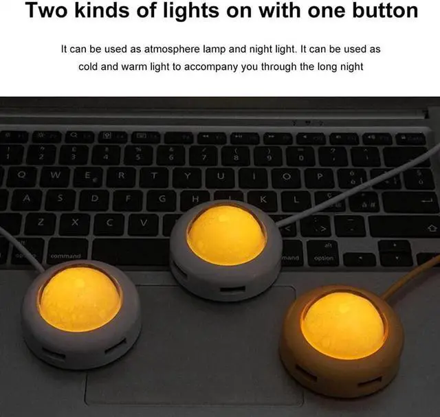 Alt view image 4 of 6 - Mini 4 USB Port Hub Extension Cable Splitter High Speed Transmission with LED Night Light for Computer Mobile Phone (Color : Pink) (Yellow)