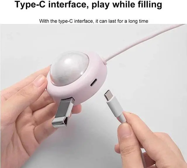 Alt view image 5 of 6 - Mini 4 USB Port Hub Extension Cable Splitter High Speed Transmission with LED Night Light for Computer Mobile Phone (Color : Pink) (Yellow)