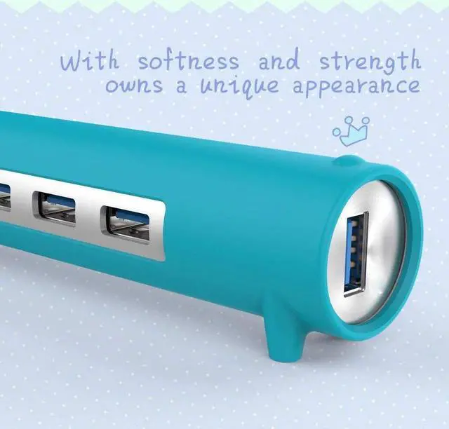 Alt view image 7 of 7 - 4 in 1 Cute Pet-Shape HUB for MAC Notebook Aluminum Alloy Silicone 100cm Detached Data Cable (Color :)