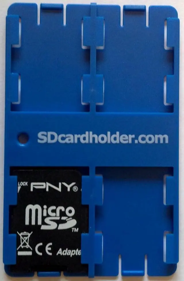 Main image of Blue Standard SD Card Case Holder, Organizer Credit Card Size Storage Device Beware of Cheap Chinese Knock Offs!!!