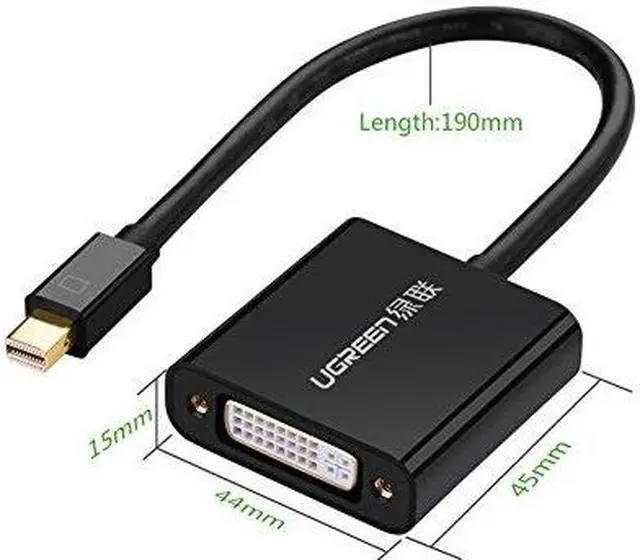Alt view image 6 of 6 - UGREEN Active Mini DisplayPort to DVI Adapter Thunderbolt Compatible Male to Female Converter for 4K Eyefinity, 1080P, Macbook, Mac Mini, Surface Pro, Chromebook Pixel