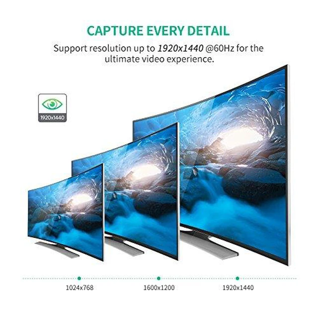 Alt view image 4 of 7 - UGREEN VGA Monitor Y Splitter HD15 SVGA Male to Two Female Splitter Cable Support 1080P Full HD Smart Solution for Laptop, Projector, HDTV Display and More Home and Business VGA Enabled Devices 3FT 1M
