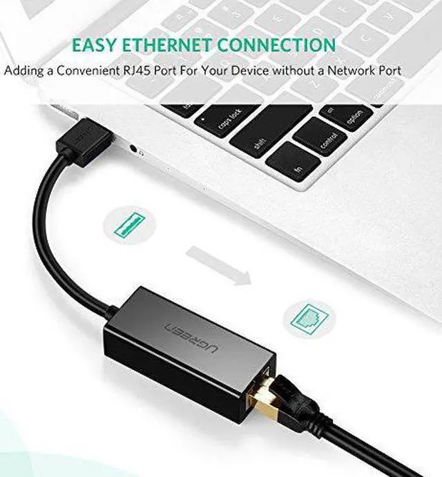 Alt view image 4 of 7 - UGREEN Network Adapter USB 3.0 to Ethernet RJ45 Lan Gigabit Adapter for 10/100/1000 Mbps Ethernet Supports Nintendo Switch Black
