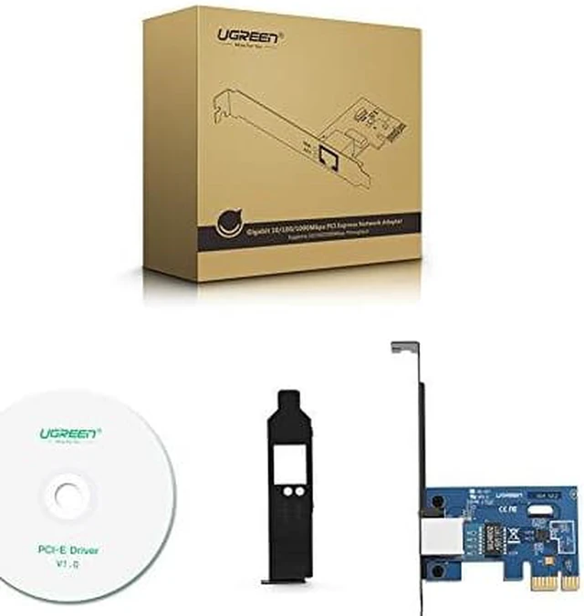 Alt view image 6 of 6 - UGREEN Gigabit Ethernet PCI Express PCI-E Network Controller Card 10/100/1000Mbps RJ45 Lan Adapter Converter for Desktop PC