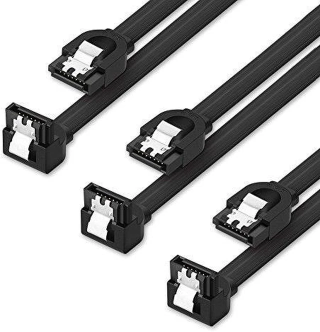Main image of UGREEN SATA III Cable 90 Degree 3 Pack 6Gbps Straight To Right HDD SSD Data Cable 7 Pin with Locking Latch 18 Inch for SATA HDD, SSD, CD Driver, CD Writer
