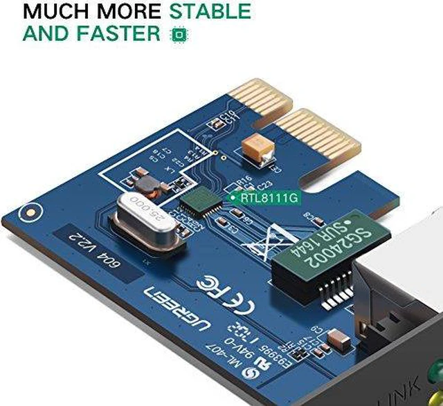 Alt view image 5 of 6 - UGREEN Gigabit Ethernet PCI Express PCI-E Network Controller Card 10/100/1000Mbps RJ45 Lan Adapter Converter for Desktop PC