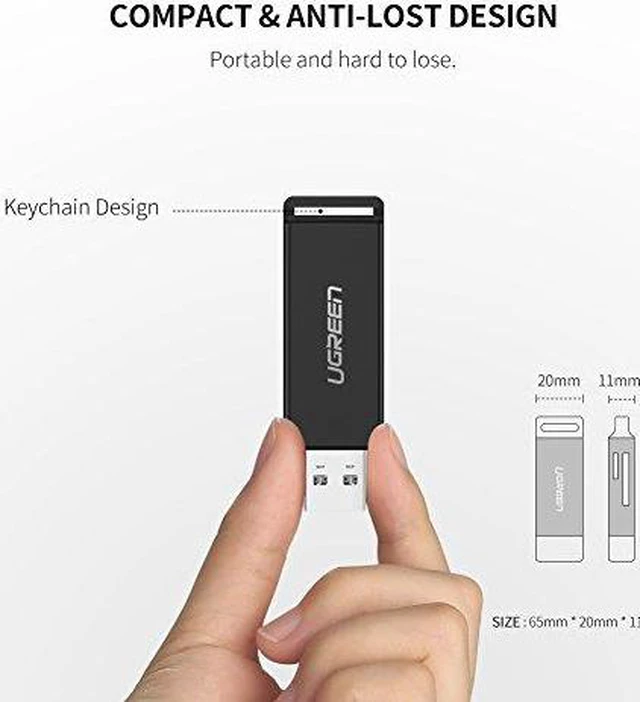 Alt view image 7 of 7 - UGREEN SD Card Reader Portable USB 3.0 Dual Slot Flash Memory Card Adapter Hub for TF, SD, Micro SD, SDXC, SDHC, MMC, RS-MMC, Micro SDXC, Micro SDHC, UHS-I for Mac, Windows, Linux, Chrome, PC, Laptop