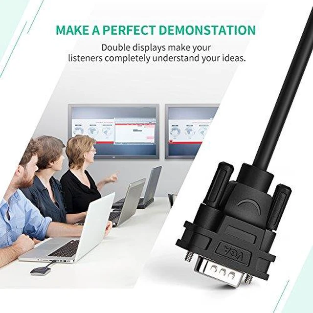 Alt view image 3 of 7 - UGREEN VGA Monitor Y Splitter HD15 SVGA Male to Two Female Splitter Cable Support 1080P Full HD Smart Solution for Laptop, Projector, HDTV Display and More Home and Business VGA Enabled Devices 3FT 1M