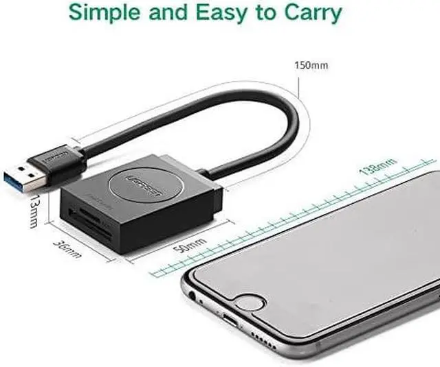 Alt view image 7 of 14 - UGREEN SD Card Reader USB 3.0 Dual Slot Flash Memory Card Reader TF, SD, Micro SD, SDXC, SDHC, MMC, RS-MMC, Micro SDXC, Micro SDHC, UHS-I for Mac, Windows, Linux, Chrome, Read 2 Cards Simultaneously