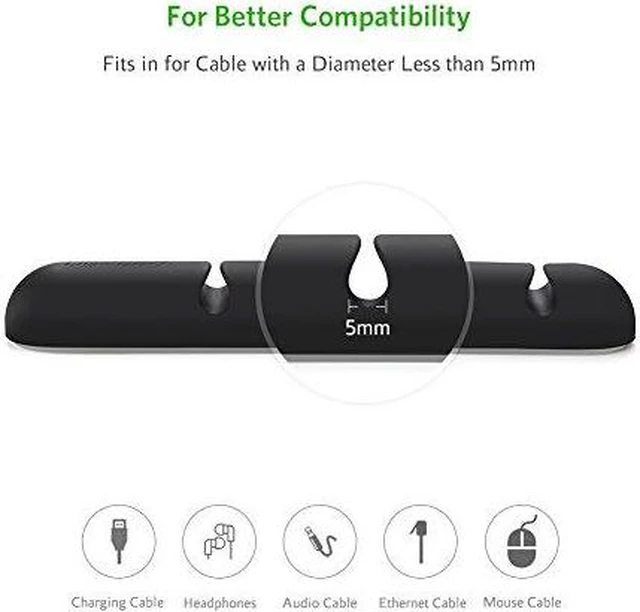 Alt view image 6 of 7 - UGREEN Cable Clips Holder Desktop Cable Management System Cable Organizer For Power Cords And Charging Cables (Black)