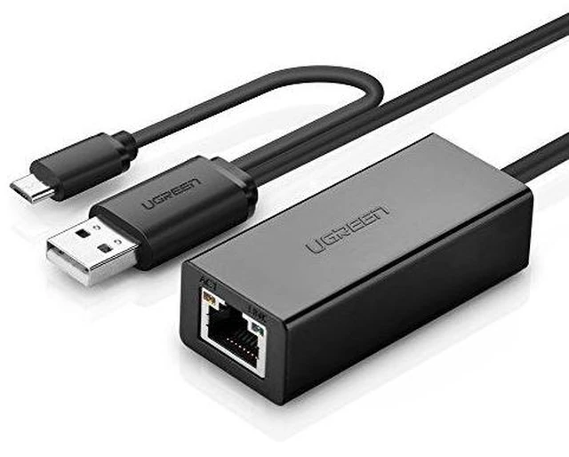 Main image of UGREEN USB 2.0 OTG to RJ45 Ethernet Network Adapter 10/100Mbps LAN Wired for Nintendo Switch, Android, Windows Tablets with Micro-USB and Wii, WII U, Windows 10, 8.1, 8, 7 XP Vista,Mac OS, Linux