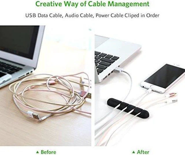 Alt view image 2 of 7 - UGREEN Cable Clips Holder Desktop Cable Management System Cable Organizer For Power Cords And Charging Cables (Black)