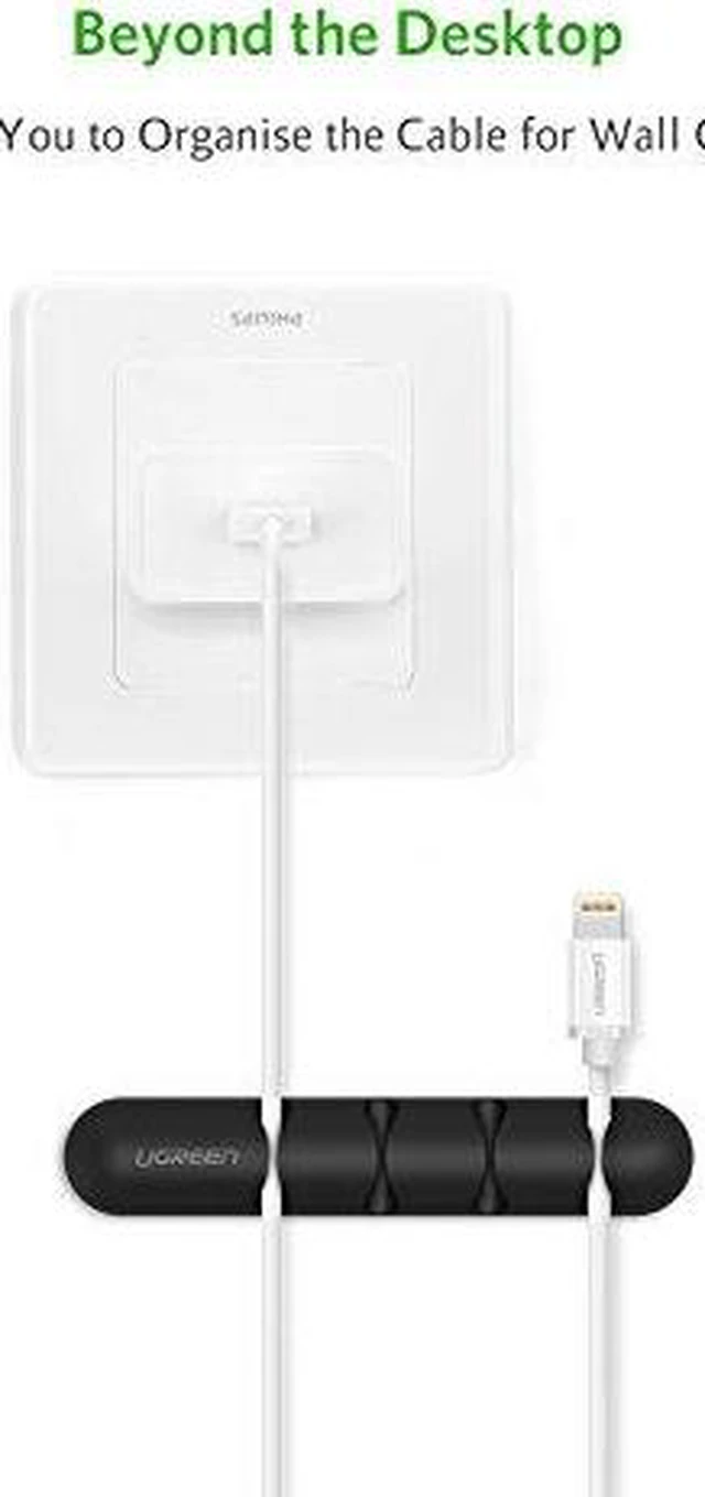 Alt view image 4 of 7 - UGREEN Cable Clips Holder Desktop Cable Management System Cable Organizer For Power Cords And Charging Cables (Black)