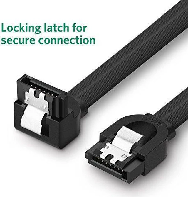 Alt view image 2 of 13 - UGREEN SATA III Cable 90 Degree 3 Pack 6Gbps Straight To Right HDD SSD Data Cable 7 Pin with Locking Latch 18 Inch for SATA HDD, SSD, CD Driver, CD Writer