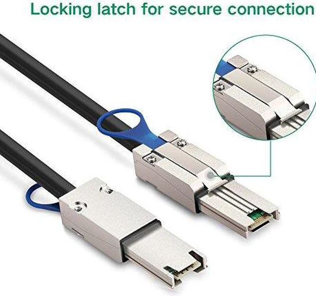 Alt view image 5 of 5 - UGREEN External Mini SAS to Mini SAS Cable Serial Attached SCSI 26 Pin SFF 8088 Male to Male Cord With Latch (3 Feet)