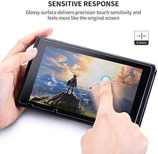 Alt view image 6 of 7 - UGREEN Screen Protector for Nintendo Switch 2017 Tempered Glass Screen Saver Protector Film 2 Pack, Transparent HD Clear and Anti-Scratch