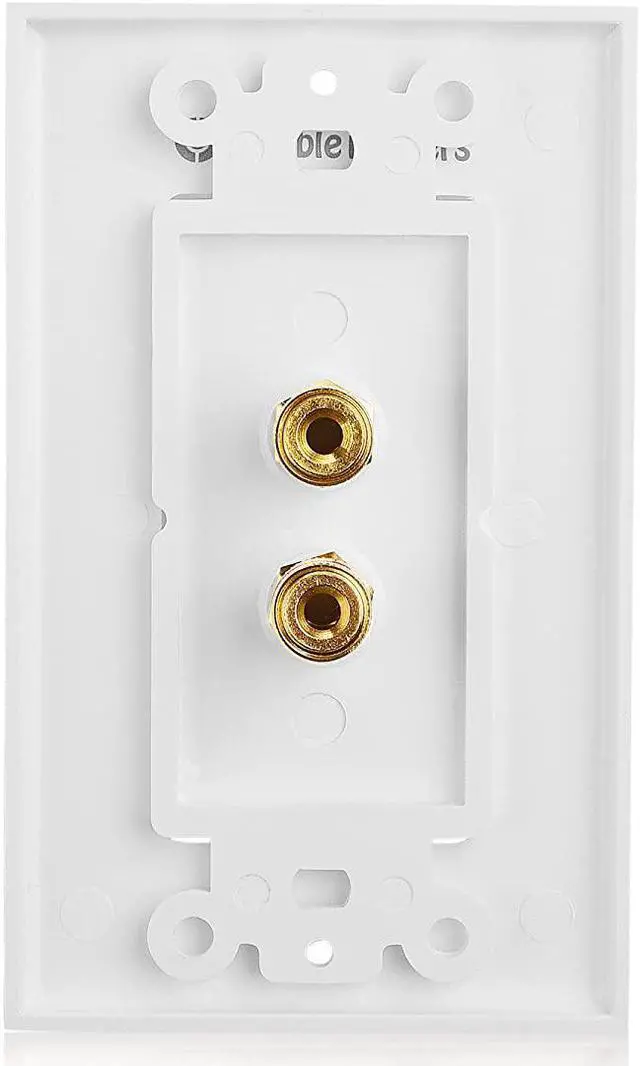 Alt view image 6 of 7 - Cable Matters 2-Pack Speaker Wire Wall Plate (Speaker Wall Plate/Banana Plug Wall Plate) for 1 Speaker in White