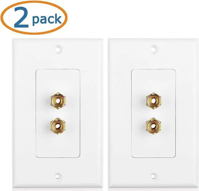 Alt view image 2 of 11 - Cable Matters 2-Pack Speaker Wire Wall Plate (Speaker Wall Plate / Banana Plug Wall Plate) 1-Speaker