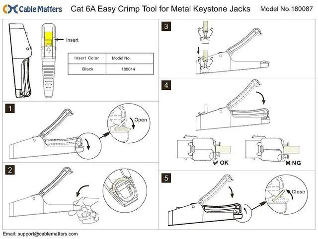 Alt view image 7 of 8 - Cable Matters Easy Crimp Tool for Cable Matters Cat6A / Cat 6A Shielded Metal Keystone JacksParent