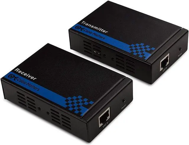 Alt view image 2 of 7 - Cable Matters HDMI Extender over Ethernet Cable (HDMI over Ethernet/HDMI over Cat6/HDMI over TCP/IP) up to 300 feet with Twin-Pack 6 Feet HDMI CableParent