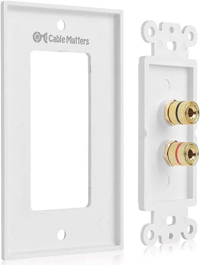 Alt view image 4 of 11 - Cable Matters 2-Pack Speaker Wire Wall Plate (Speaker Wall Plate / Banana Plug Wall Plate) 1-Speaker