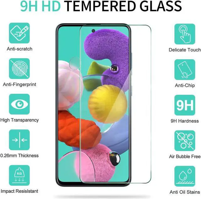 Alt view image 2 of 7 - 3-Pack HD Premium 2.5D Round Edge Tempered Glass Screen Protector for Samsung Galaxy A51 / A51 5G / S20 FE Fan Edition