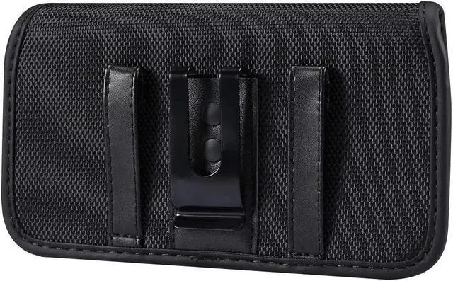 Alt view image 7 of 7 - Ballistic Nylon Horizontal Pouch with Metal Clip (Interior Dimensions 6.65" x 3.4" x 0.7") - Black