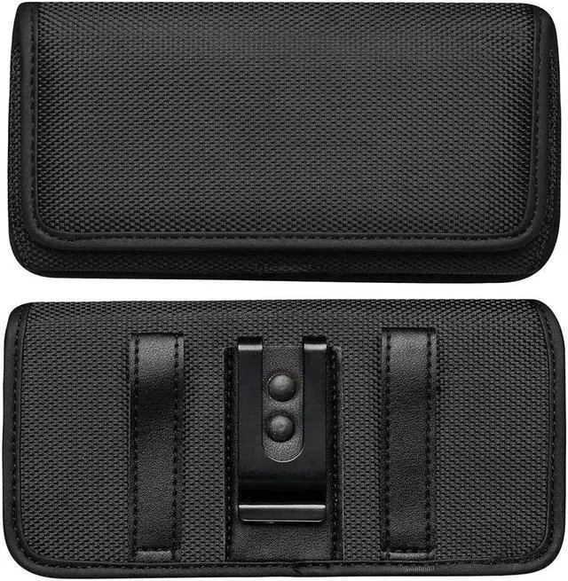 Alt view image 5 of 7 - Ballistic Nylon Horizontal Pouch with Metal Clip (Interior Dimensions 6.65" x 3.4" x 0.7") - Black