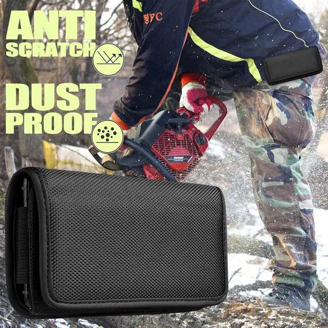 Alt view image 4 of 7 - Ballistic Nylon Horizontal Pouch with Metal Clip (Interior Dimensions 6.65" x 3.4" x 0.7") - Black