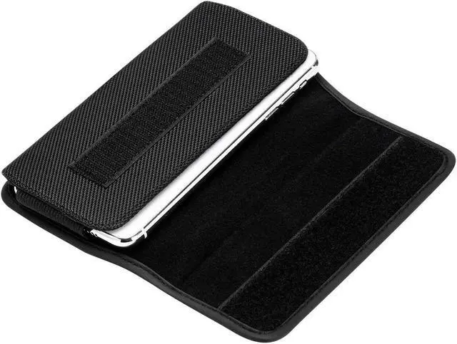 Alt view image 6 of 7 - Ballistic Nylon Horizontal Pouch with Metal Clip (Interior Dimensions 6.65" x 3.4" x 0.7") - Black