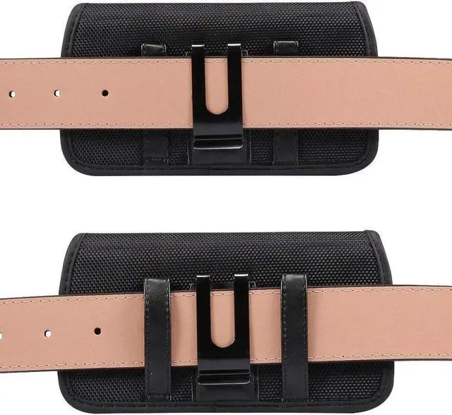 Alt view image 2 of 7 - Ballistic Nylon Horizontal Pouch with Metal Clip (Interior Dimensions 6.65" x 3.4" x 0.7") - Black