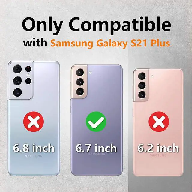 Alt view image 3 of 6 - Finger Loop Armor Hybrid Case with 360° Rotating Ring Holder Kickstand for Samsung Galaxy S21 Plus 5G - Red
