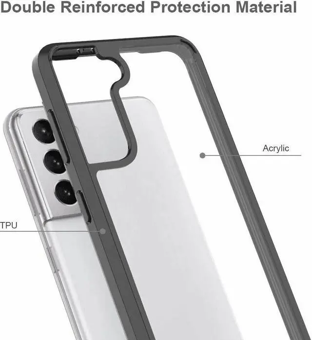 Alt view image 5 of 7 - Fusion Shield Tough Snap-on Case for Samsung Galaxy S21 5G - Black