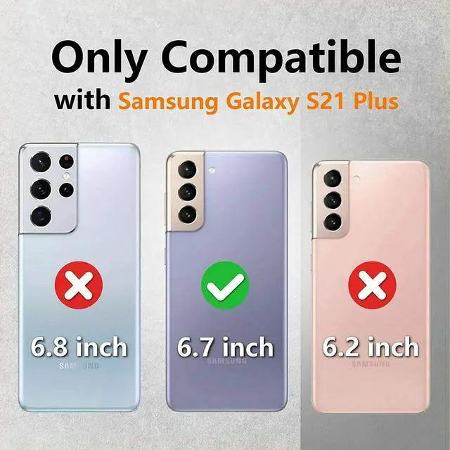 Alt view image 3 of 7 - Dynamic Dual Layer Hybrid Case with Ring Stent Finger Loop for Samsung Galaxy S21 Plus 5G - Black
