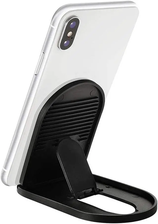 Alt view image 5 of 7 - Pocket Size Adjustable Desktop Folding Stand for Smartphone - Black