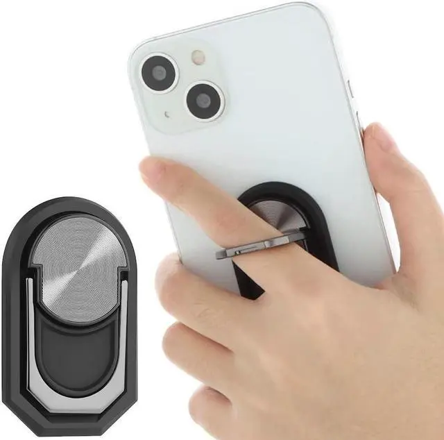 Main image of 360 Rotating Ring Holder and Stand for Smartphone - Black