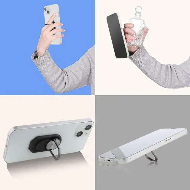 Alt view image 2 of 7 - 360 Rotating Ring Holder and Stand for Smartphone - Black