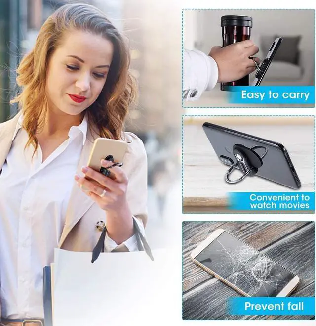 Alt view image 4 of 7 - 3-IN-1 360 Degree Rotating Ring Holder / Stand / Air Vent Mount - Red