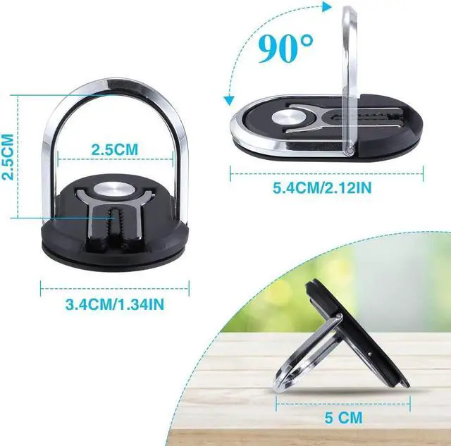 Alt view image 6 of 7 - 3-IN-1 360 Degree Rotating Ring Holder / Stand / Air Vent Mount - Silver