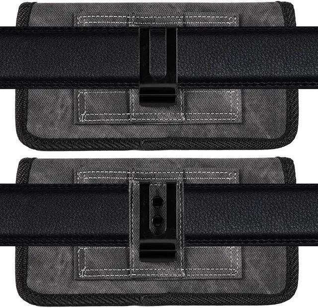 Alt view image 5 of 7 - Extra Large Case-On Canvas Fabric Holster Pouch for Phones with 6.5 inch and Above Screen Size - Black
