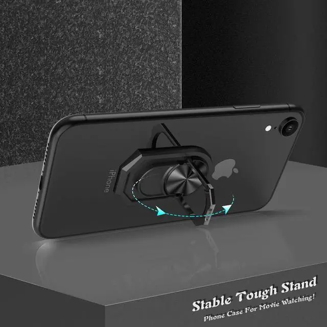 Alt view image 4 of 7 - 360 Rotating Ring Holder and Stand for Smartphone - Black