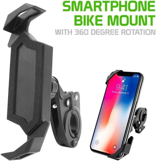Alt view image 2 of 6 - Universal Heavy Duty Bicycle Handlebar Smartphone Holder Mount With 360 Degree Rotation