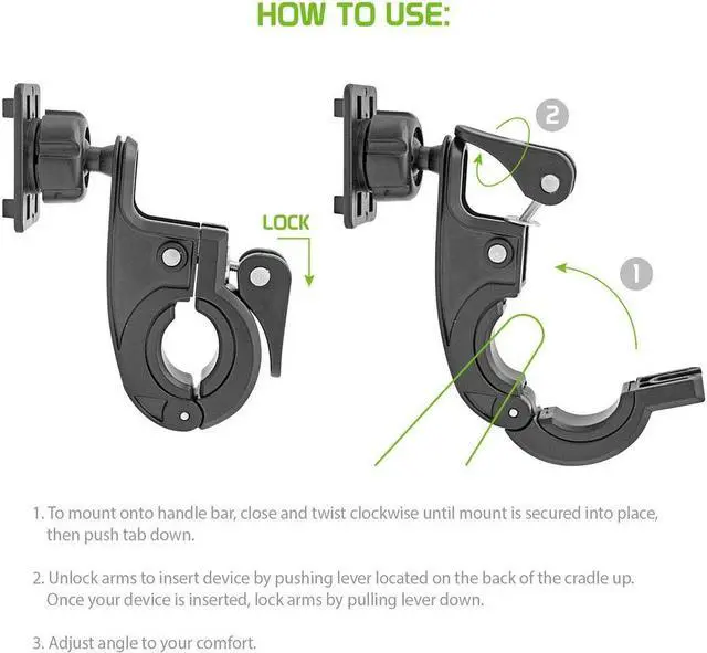 Alt view image 6 of 6 - Universal Heavy Duty Bicycle Handlebar Smartphone Holder Mount With 360 Degree Rotation