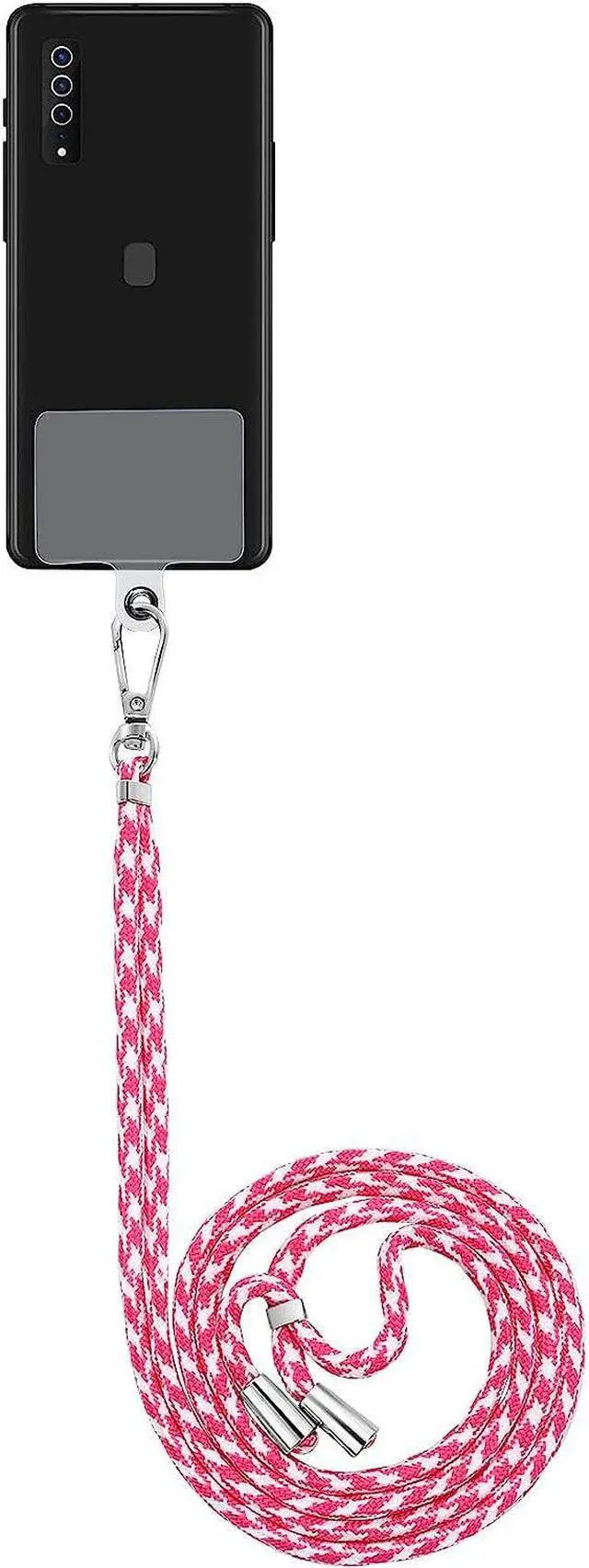 Main image of Universal Phone Lanyard with Adjustable Nylon Strap and Durable Tether Pad - Pink