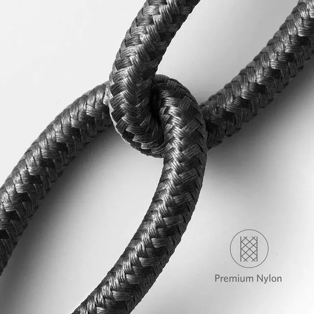 Alt view image 4 of 4 - 6.5 Ft. High-Speed 3 Amp Nylon Braided Lightning to USB Charge and Sync Cable - Black