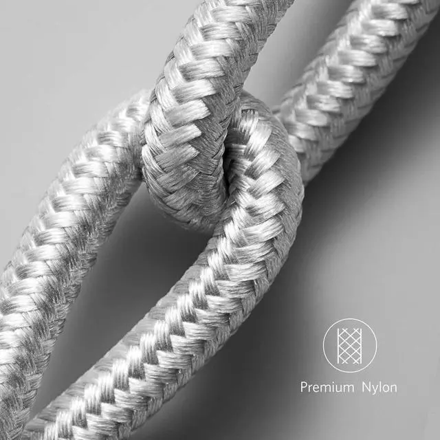 Alt view image 4 of 4 - 6.5 Ft. High-Speed 3 Amp Nylon Braided Lightning to USB Charge and Sync Cable - Silver