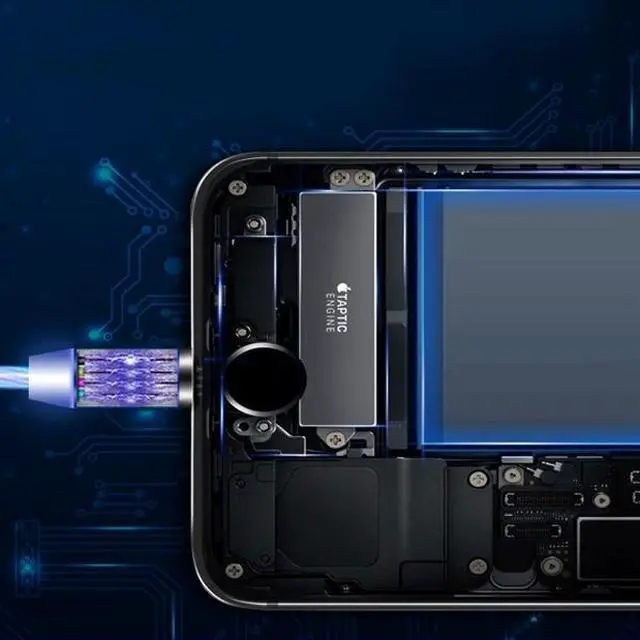 Alt view image 4 of 6 - Flowing LED Lights Lightning to USB Charge and Sync Cable - Blue