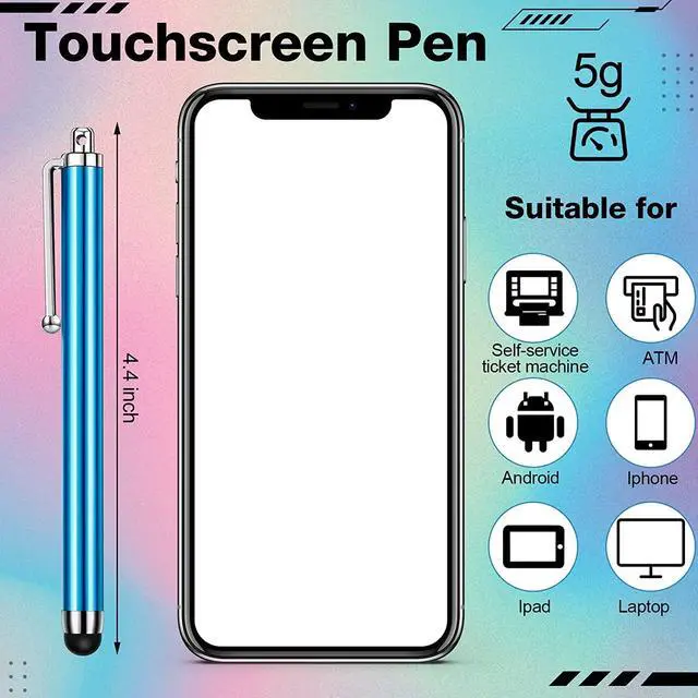 Alt view image 2 of 7 - 3-Pack HD Easy Glider Capacitive Stylus Pen - Navy Blue