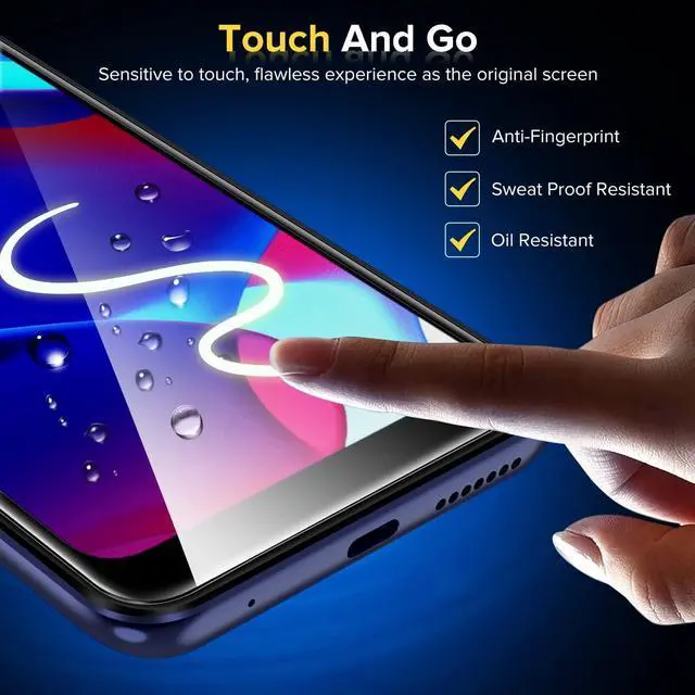 Alt view image 5 of 6 - Premium HD Full Coverage Tempered Glass Screen Protector for Motorola Moto G Pure