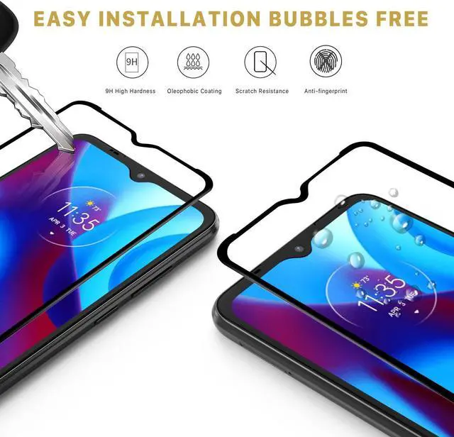 Alt view image 6 of 6 - Premium HD Full Coverage Tempered Glass Screen Protector for Motorola Moto G Pure